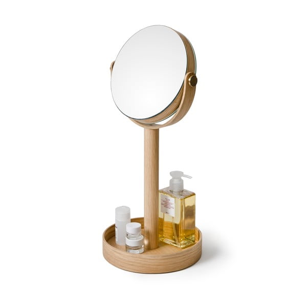 Suurendusega puitraamiga kosmeetikapeegel ø 19,5 cm Magnify – Wireworks-image-2