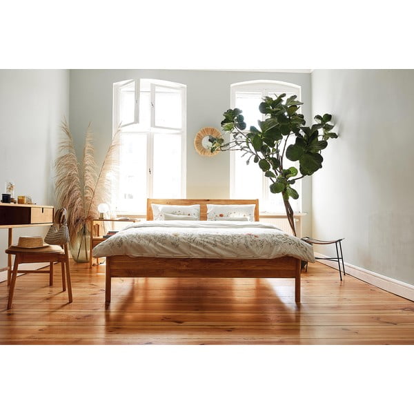 Üheinimesevoodi tammepuidust 90x200 cm naturaalses värvitoonis Pola - The Beds-image-4