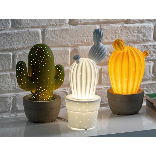 Bílá porcelánová lampa ve tvaru kaktusu Brandani Cactus-image-1