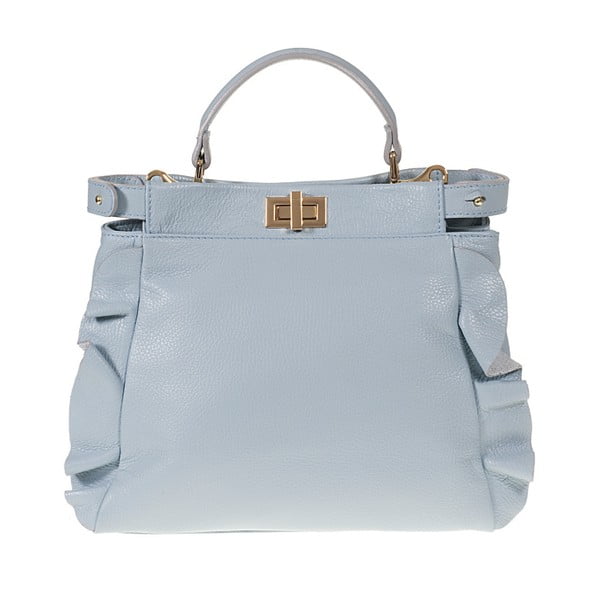Světle modrá kožená kabelka Giulia Bags Janette