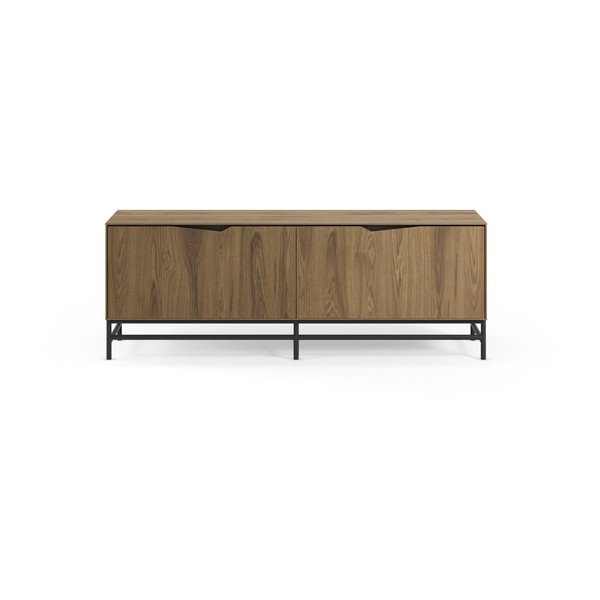 Must/naturaalne tammepuust televiisorialus 150x61x35 cm Aiden - Marckeric