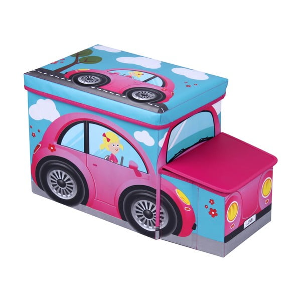 Dětská taburetka s úložným prostorem JOCCA Pink Car-image-1
