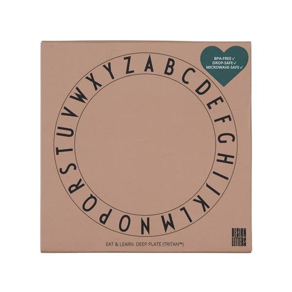 Beež laste taldrik, ø 15,5 cm Eat & Learn - Design Letters-image-1
