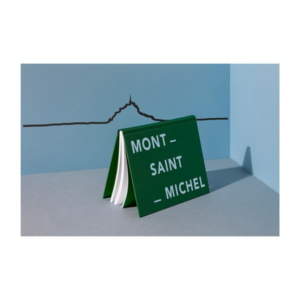 Černá nástěnná dekorace se siluetou města The Line Mont-Saint-Michel XL