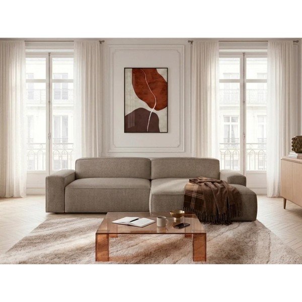 Hallikaspruun diivanvoodi/elektrilise istmepikendusega nurgadiivan (paremas nurgas) Abel - Bobochic Paris-image-2