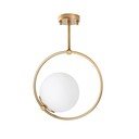 Kuldne laevalgusti klaasist varjuga 39x26 cm - Opviq lights
