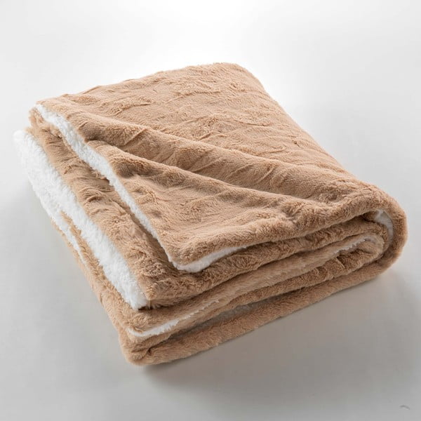 Helepruun mikroplüüs pleed 180x220 cm Foxy - douceur d'intérieur