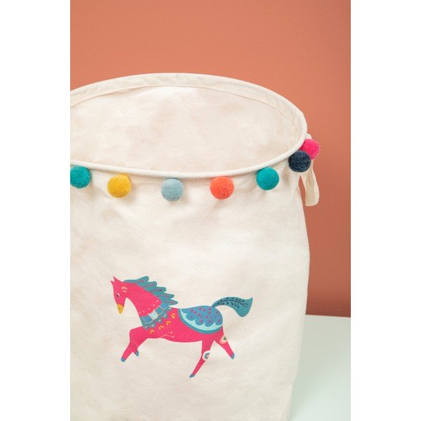 Valgest riidest laste mänguasjakorv ø 38x48 cm Mimo Eclectic Horse - Premier Housewares-image-4