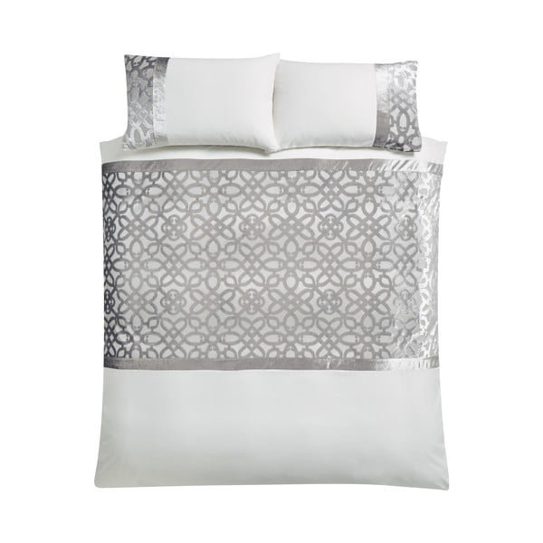 Beež-kreemjas sametne voodipesu kaheinimesevoodile 200x200 cm Lattice Cut - Catherine Lansfield