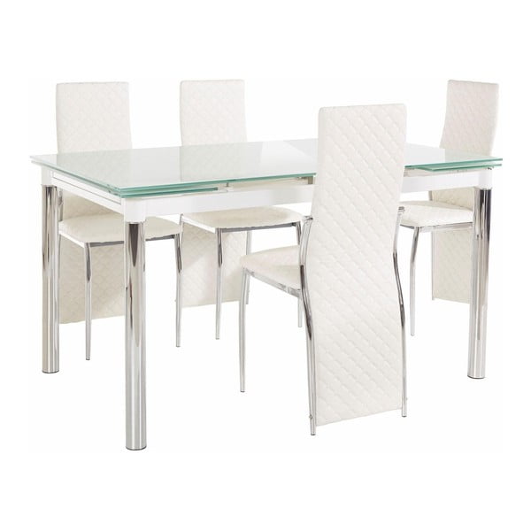 Set jídelního stolu a 4 bílých jídelních židlí Støraa Pippa William Puro White