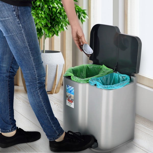 Hall pedaaliga prügikast 21 l Duo - Curver-image-1