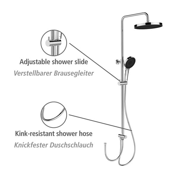 Roostevabast terasest dušikomplekt läikiv hõbedane 120 cm Soft Water - Wenko-image-2