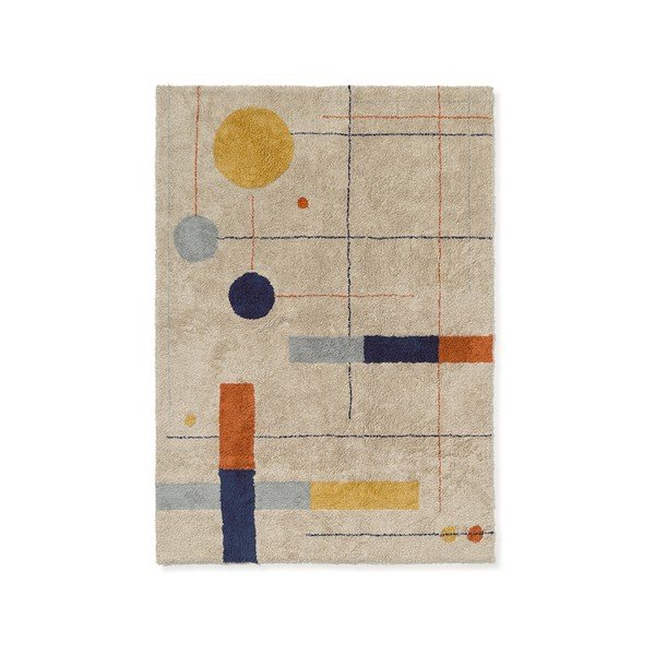 Beež pestav/käsitsi kootud puuvillane vaip 170x240 cm Geometrical Shapes - Lorena Canals
