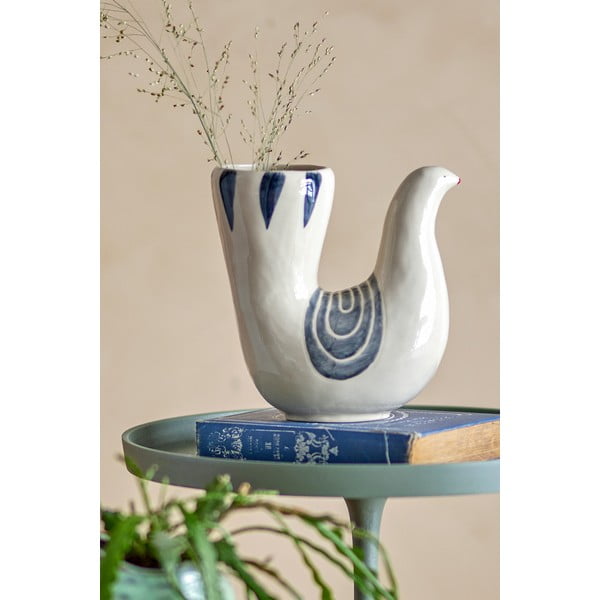 Kreem käsitsi maalitud kivikeraamikast vaas (kõrgus 19 cm) Trudy - Bloomingville-image-1