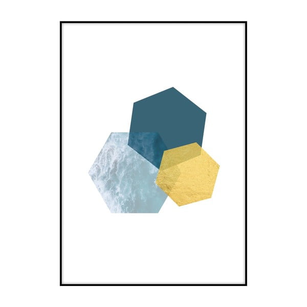 Plakát Imagioo Hexagons, 40 x 30 cm