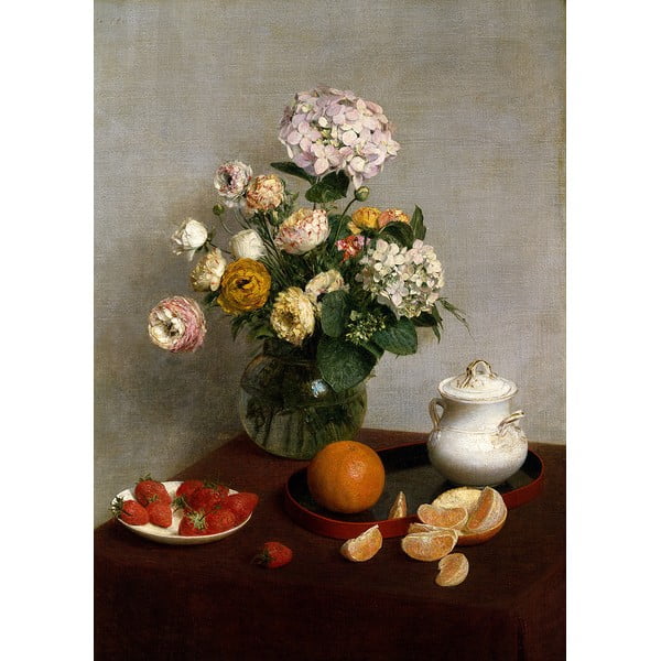 Maali reproduktsioon, 45 x 60 cm. Henri Fantin-Latour - Flowers and Fruit - Fedkolor
