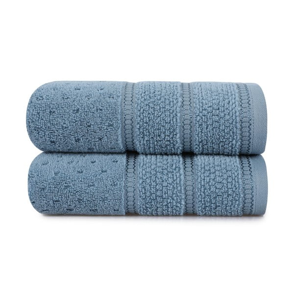 Komplekt 2 sinist puuvillast rätikut, 50 x 90 cm Arella - Foutastic