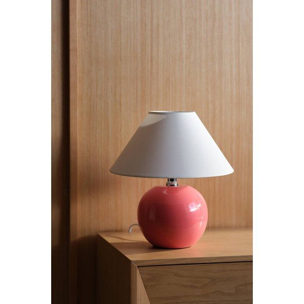 Roosa/kreemikas keraamiline laualamp (kõrgus 29 cm) Karamell - Jotex-image-2