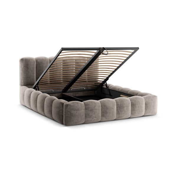 Helepruun kaheinimesevoodi koos panipaigaga 180x200 cm Lupine - Micadoni Home-image-2