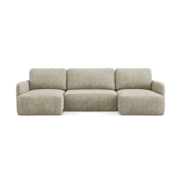 Beež panipaigaga šenillist nurgadiivanvoodi (U-kujuline) Lilo - Makamii