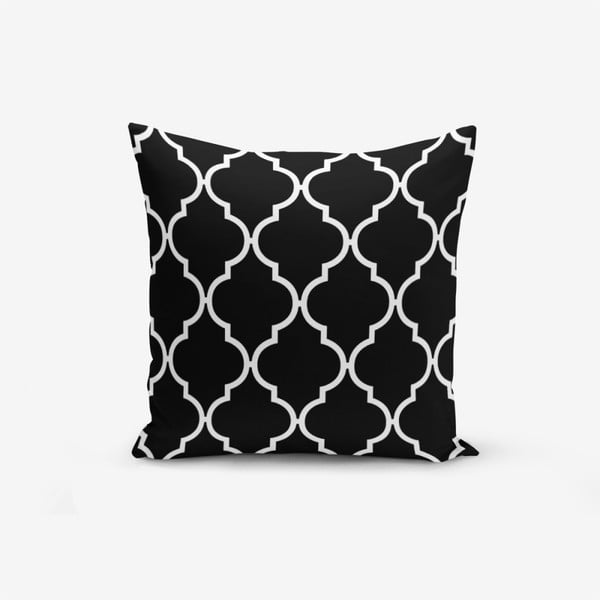 Must-valge puuvillasegu padjapüür Must taust Ogea, 45 x 45 cm - Minimalist Cushion Covers
