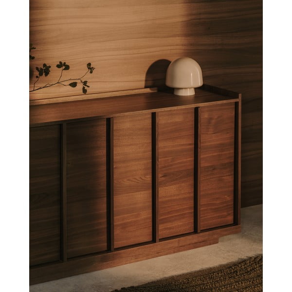 Pruun pähklipuidu spoonist kummut 200x80x45 cm Onix - Kave Home-image-1