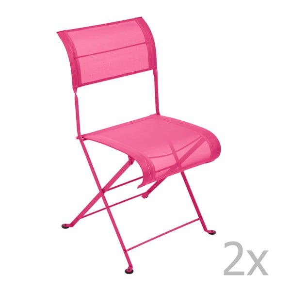 Sada 2 růžových skládacích židlí Fermob Dune