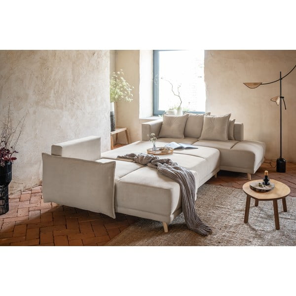 Beež velvetist nurgadiivanvoodi (parem nurk/"U") Lazy Lukka - Miuform-image-4