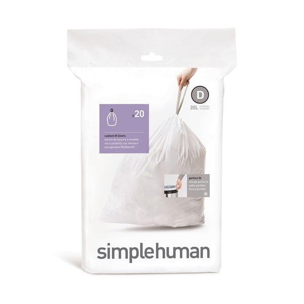 Prügikotid 20tk komplektis, 20l D - simplehuman