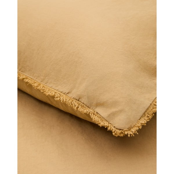 Kollane puuvillane tekikott kahekohalisele pikendatud voodile 260x240 cm Sifinia - Kave Home-image-4