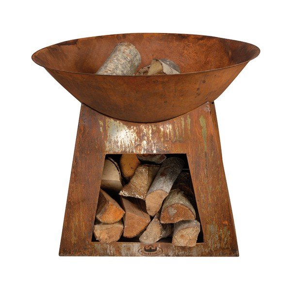 Metallist kamin koos puidutaldrikuga Telling - Esschert Design-image-2