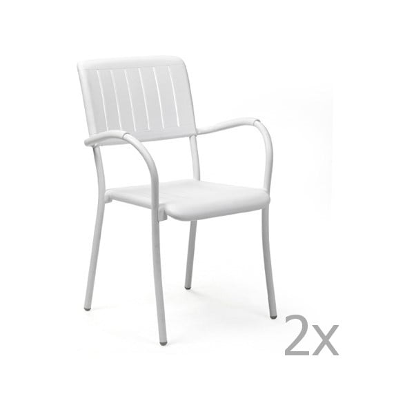 Sada 2 bílých zahradních židlí Nardi Musa