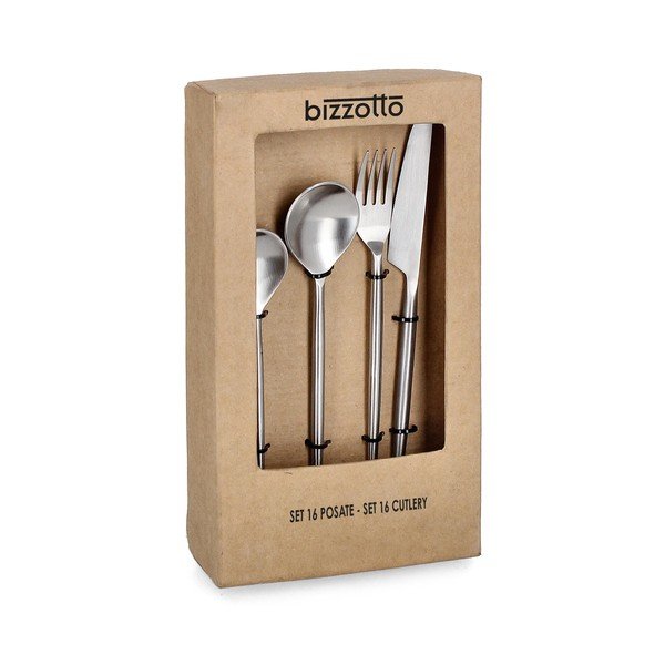 16-osaline hõbedane roostevabast terasest söögiriist 4 inimesele Bronte - Bizzotto-image-1