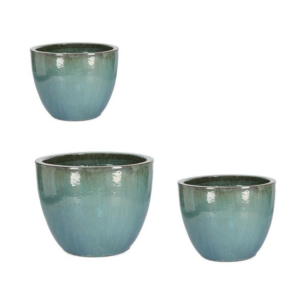Käsitööna valminud lillepotid 3-osalise komplektiga terrakotast, ø 46 cm Quang - Bizzotto-image-1