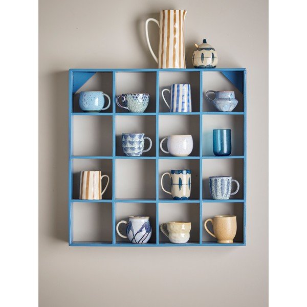 Sinine astmeline riiul taaskasutatud puidust 70 cm Bekka - Bloomingville-image-1