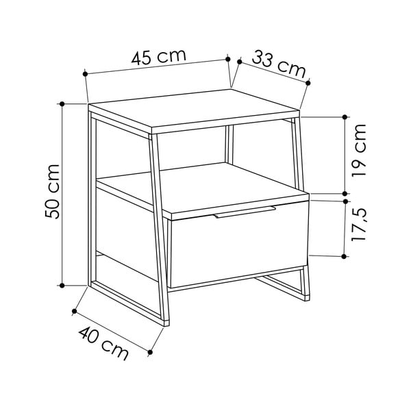 Valge riiulitega öökapp Pal - Kalune Design-image-3