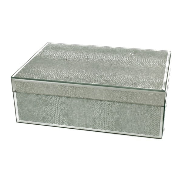 Úložná krabička na šperky se 2 šuplíky Duo Gift Silver Glitter, 24,5 cm