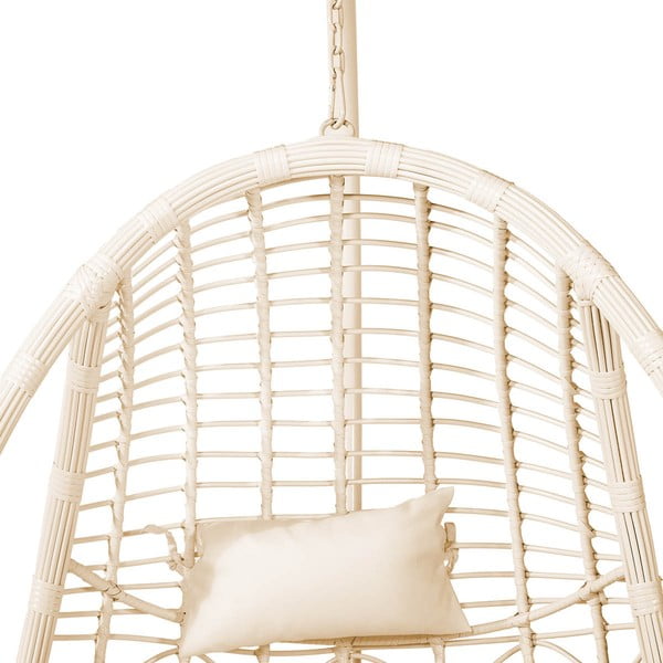 Kreemjas valge rippuv tehisrotangist tugitool Tahiti - Bonami Selection-image-3