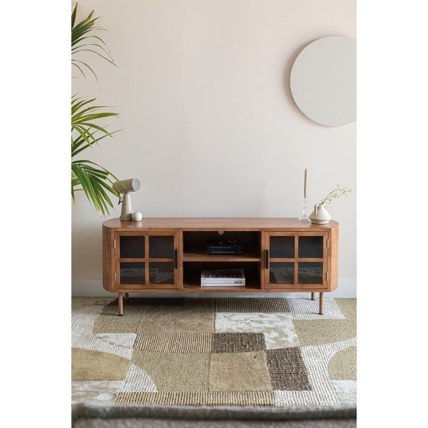 Kummipuidust TV-alus 150x55x38 cm Yaz - White Label-image-1