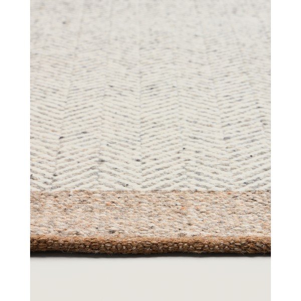 Beež kahepoolne/käsitsi kootud villane vaip 80x200 cm Nifelia - Kave Home-image-3