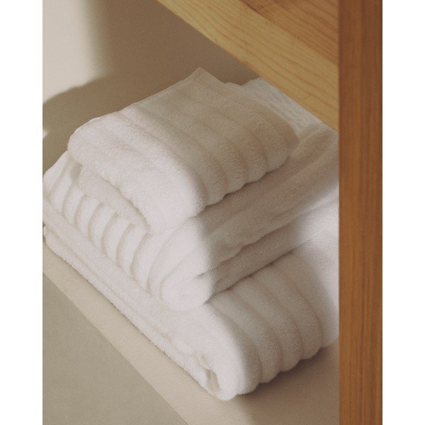 Valge puuvillane froteerätik 50x90 cm Navira - Kave Home-image-2