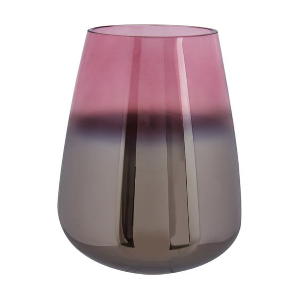 Růžová skleněná váza PT LIVING Oiled, výška 23 cm
