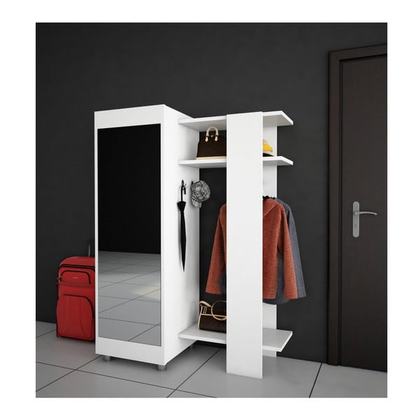 Bílá šatní skříň se zrcadlem Antre-image-1