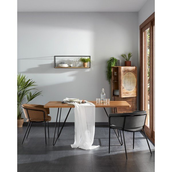 Must kuusepuidust riiul 90 cm Elisha - Kave Home-image-1