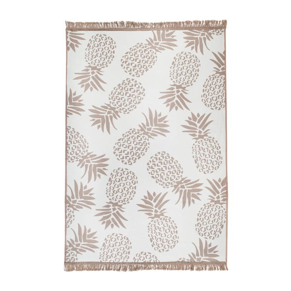 Béžovo-bílý oboustranný koberec Pineapple, 140 x 215 cm