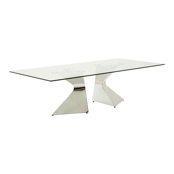 Konferenční stolek s podnožím v nerezové barvě Kare Design Floria