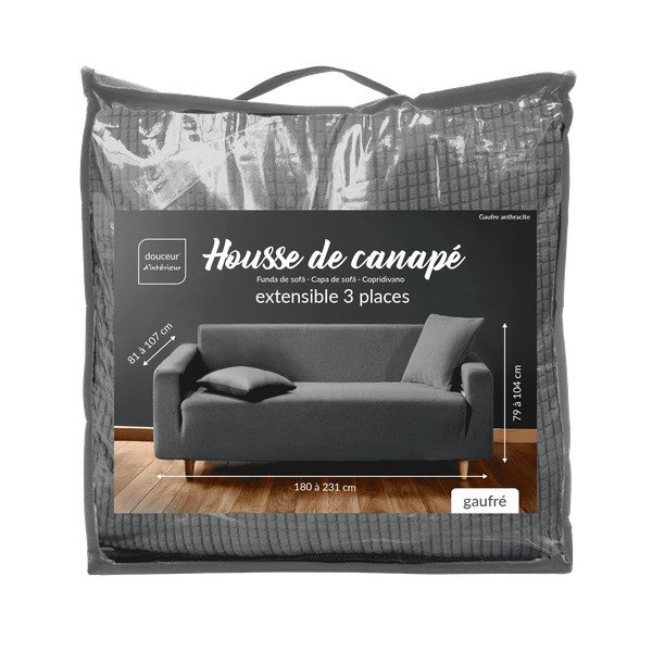 Tumehall 3-kohalise diivani kate Sacha - douceur d'intérieur-image-3