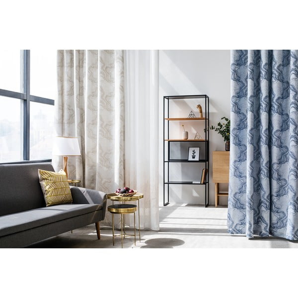 Sinihall kardin 140x260 cm Carra - Mendola Fabrics-image-1