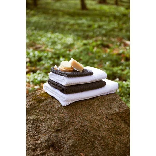 Valge orgaanilisest puuvillast froteerätik 30x30 cm Check - JUNA-image-1