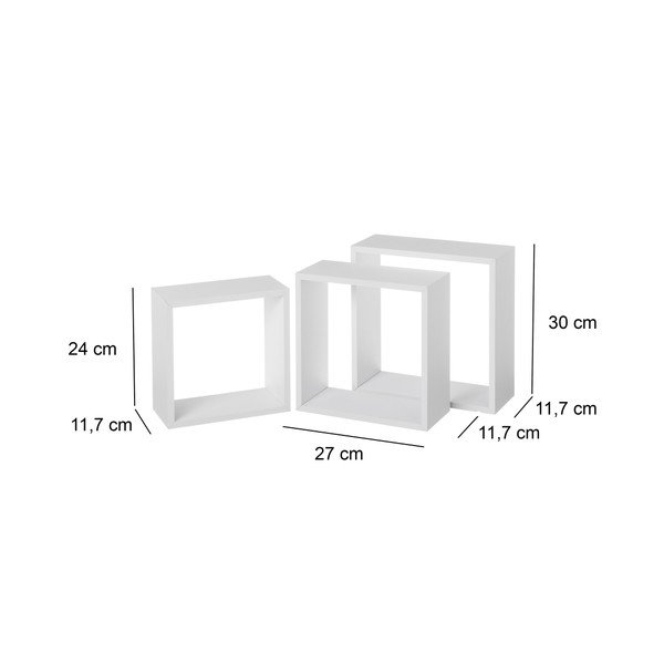 Valged riiulid 3-st komplektis - Casa Selección-image-2